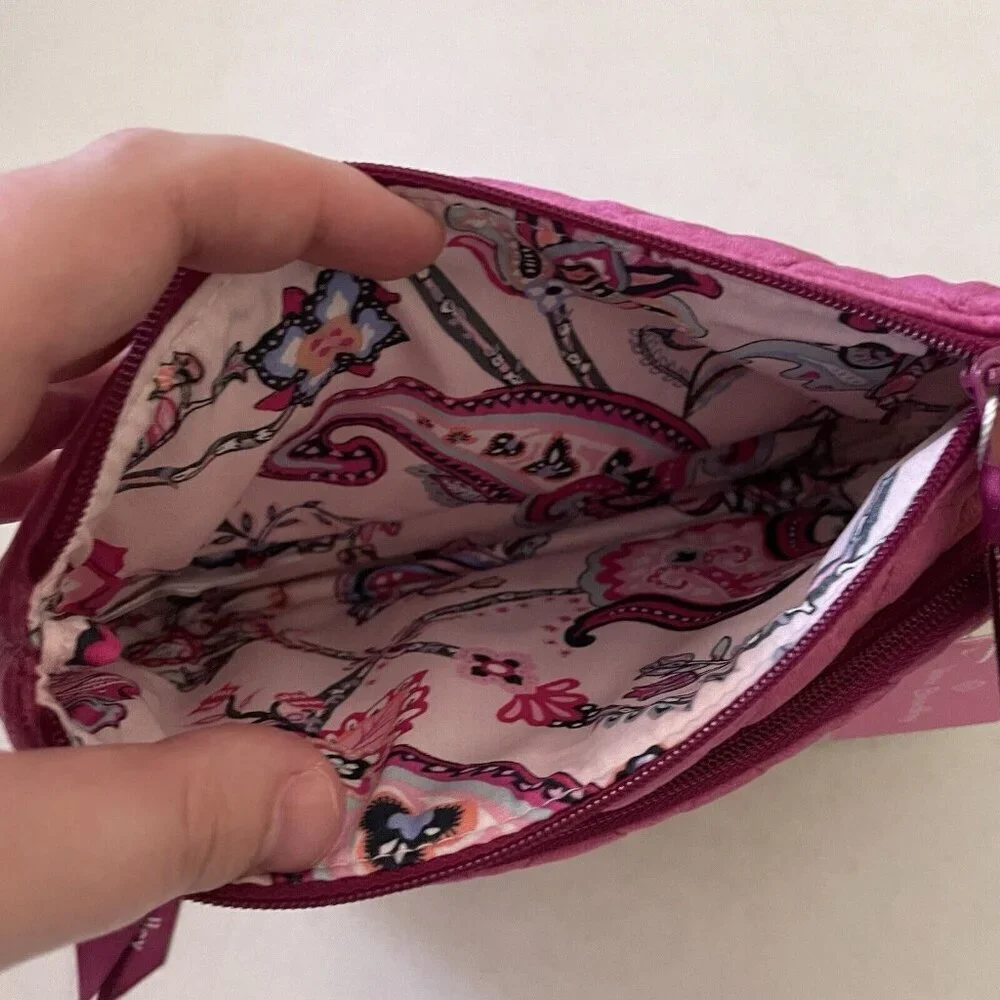 Vera Bradley Majestic Magenta Velvet Zip Closure Travel Compact Organizer NWT